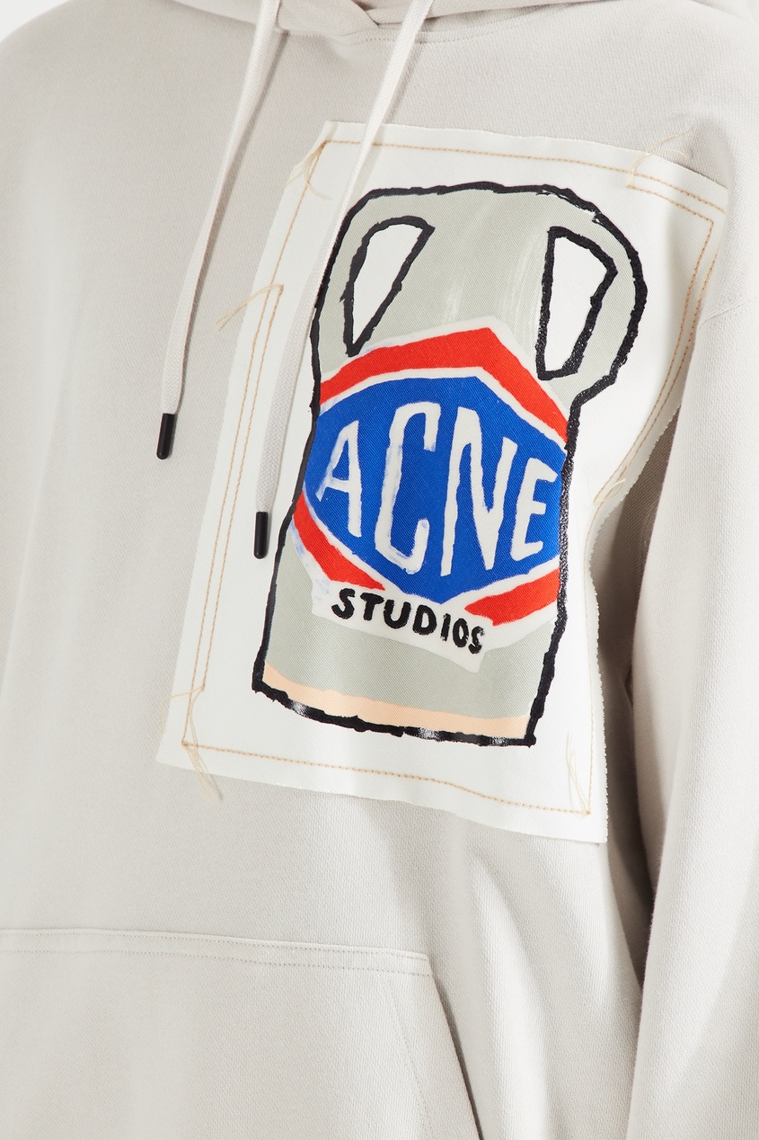 фото Серое худи с нашивкой acne studios