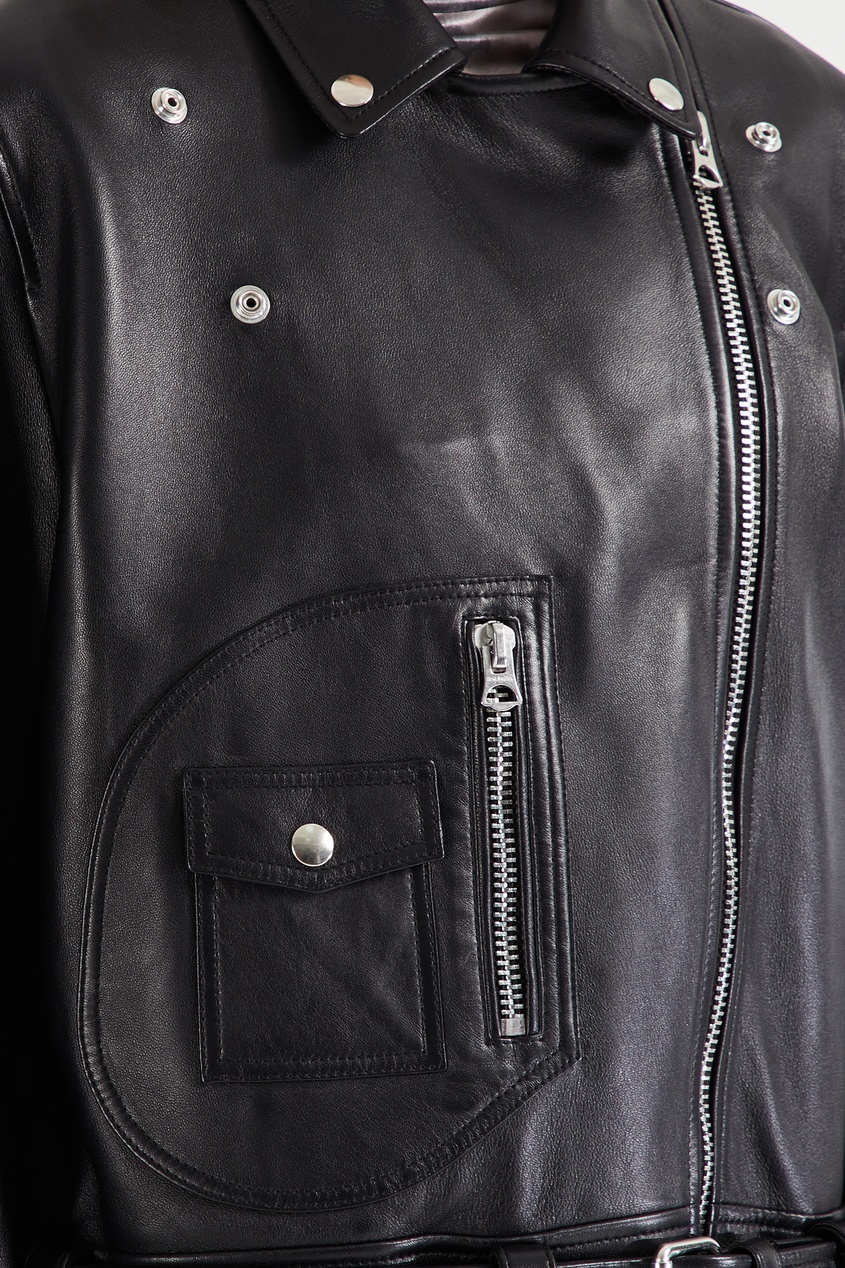 фото Кожаная куртка со скошенной молнией acne studios