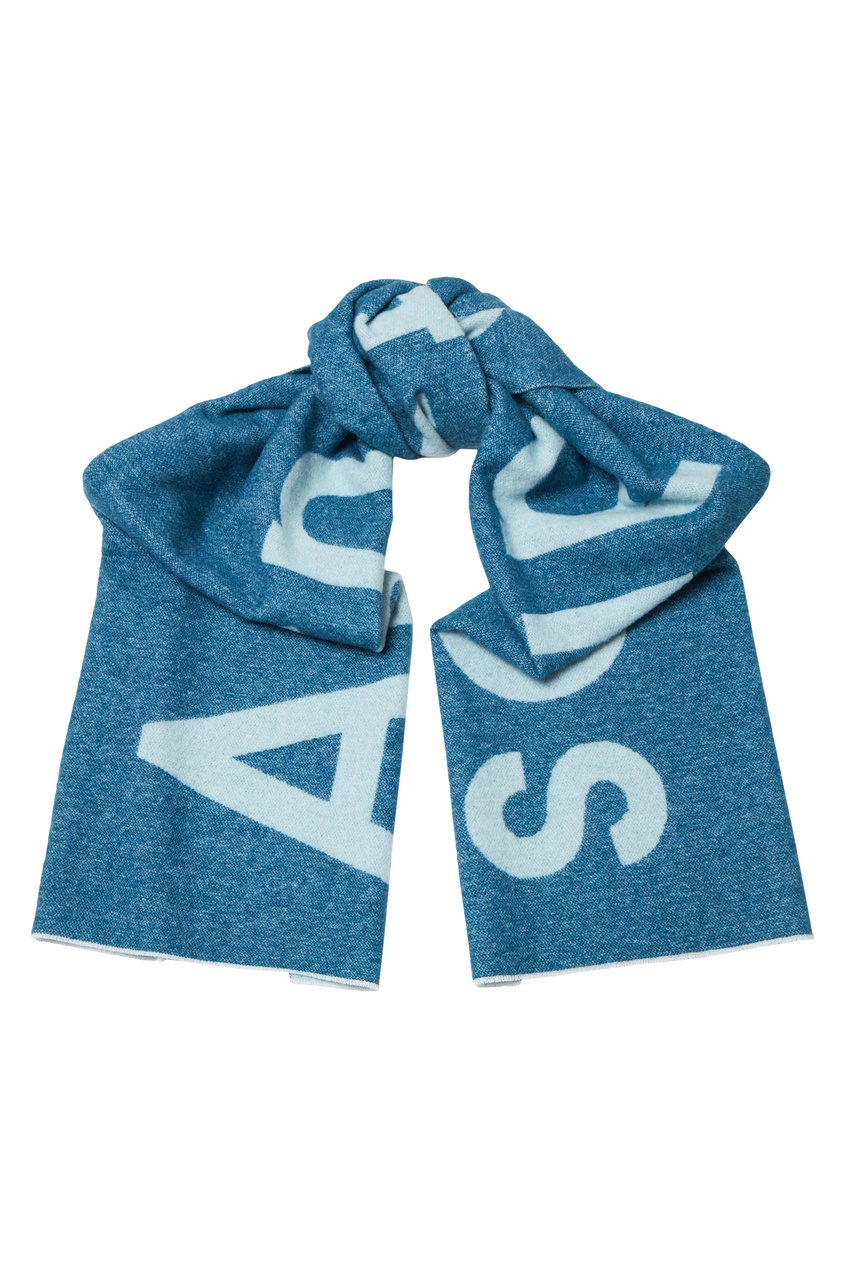 фото Бирюзовый шарф с логотипом Acne studios