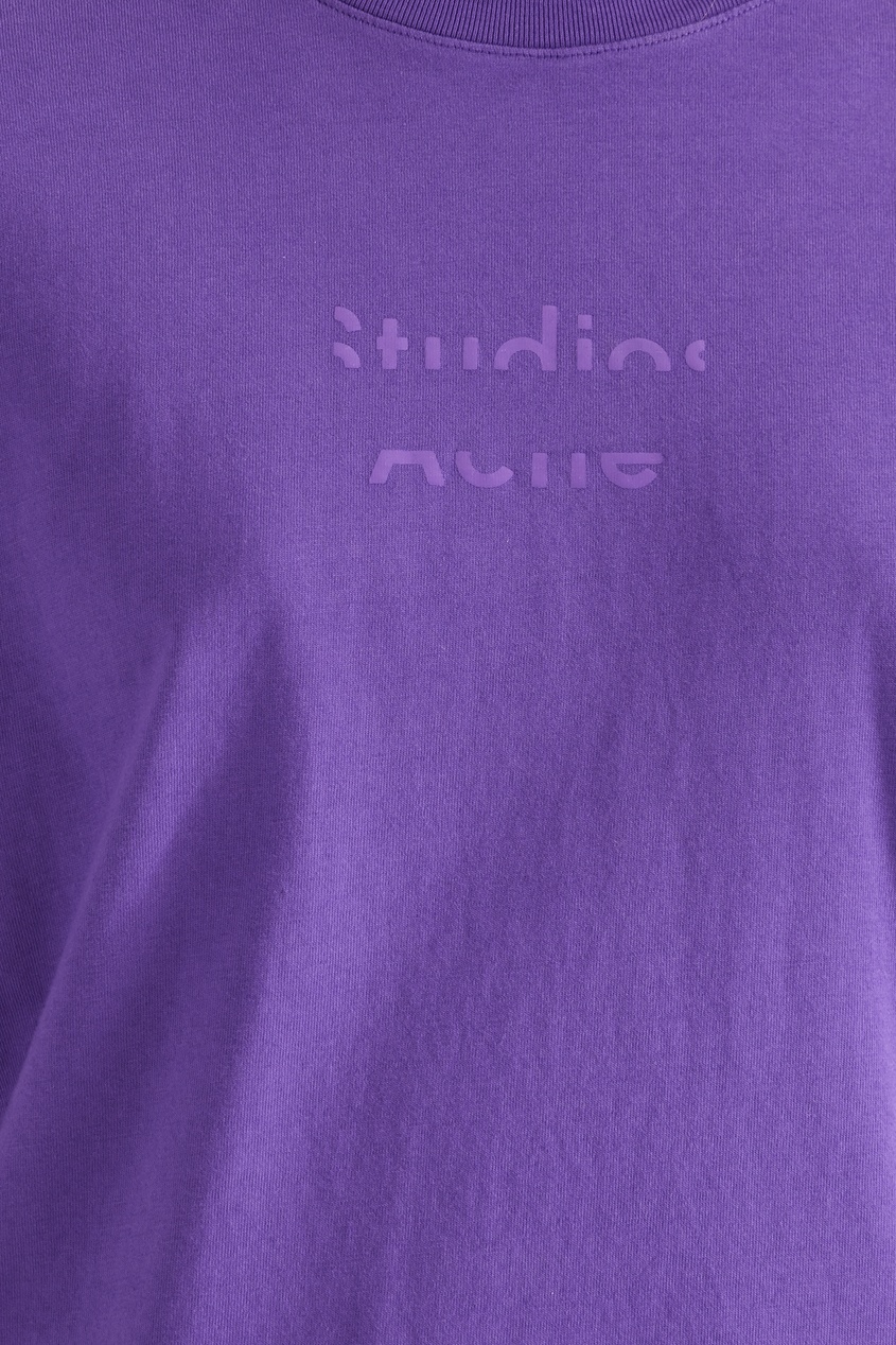 фото Фиолетовая футболка с логотипом Acne studios