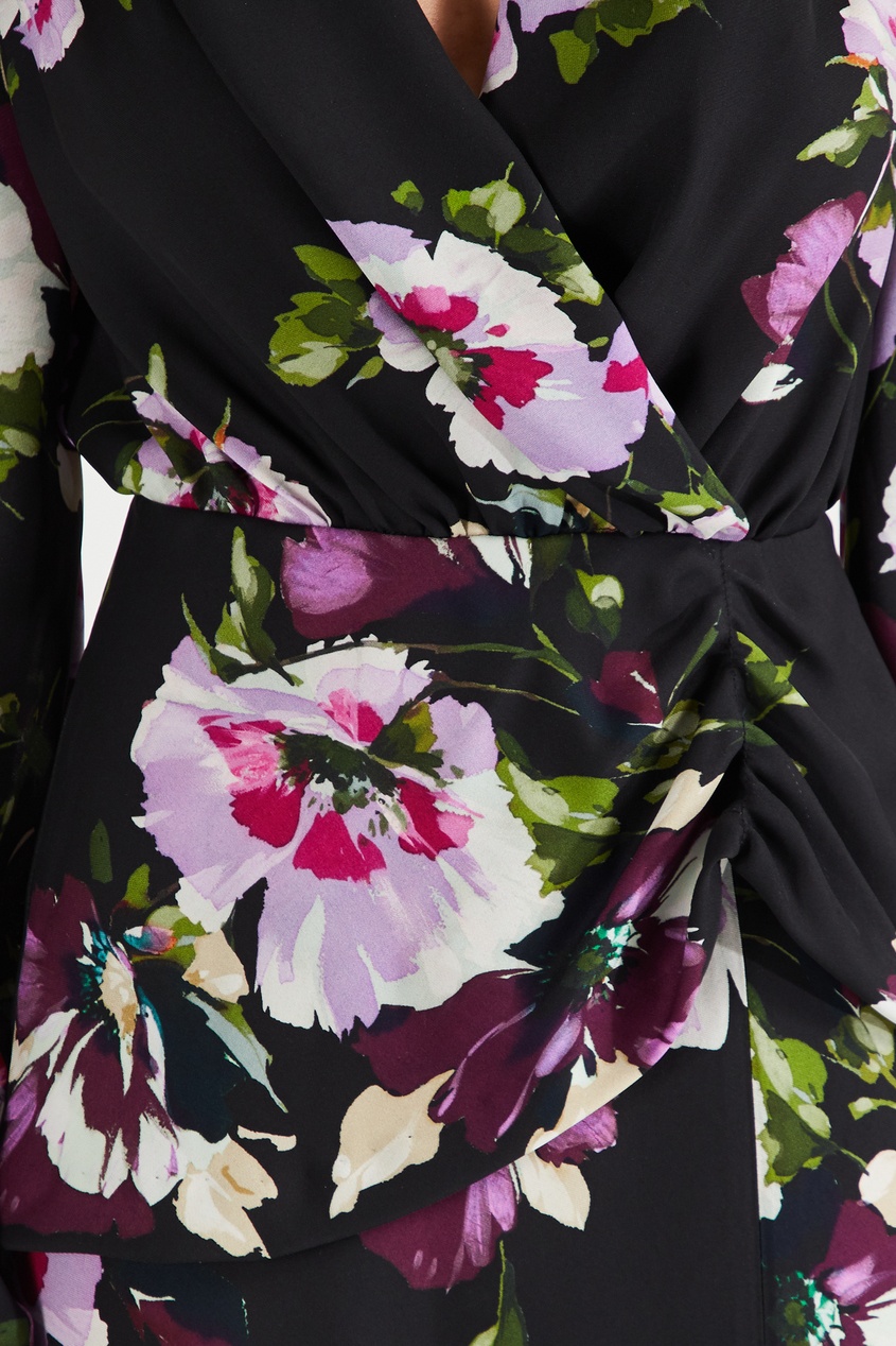 фото Черное платье с цветочным принтом galina podzolko