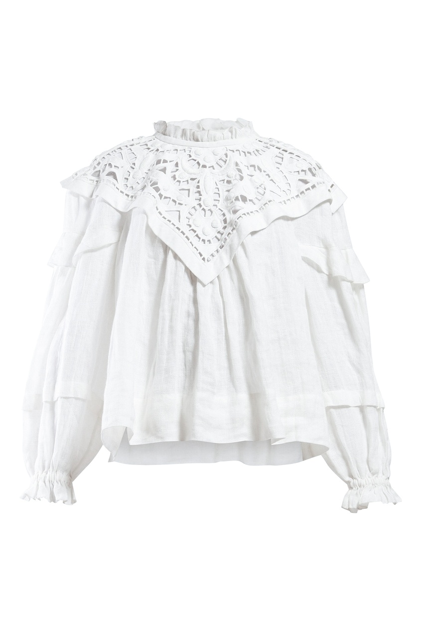 Блуза с кружевной кокеткой от Isabel Marant