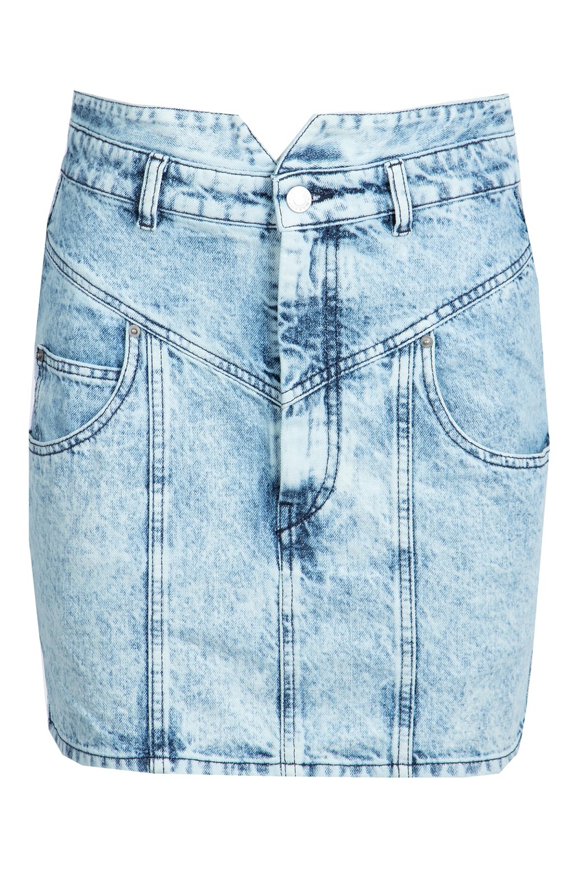 фото Короткая джинсовая юбка высокой посадки isabel marant