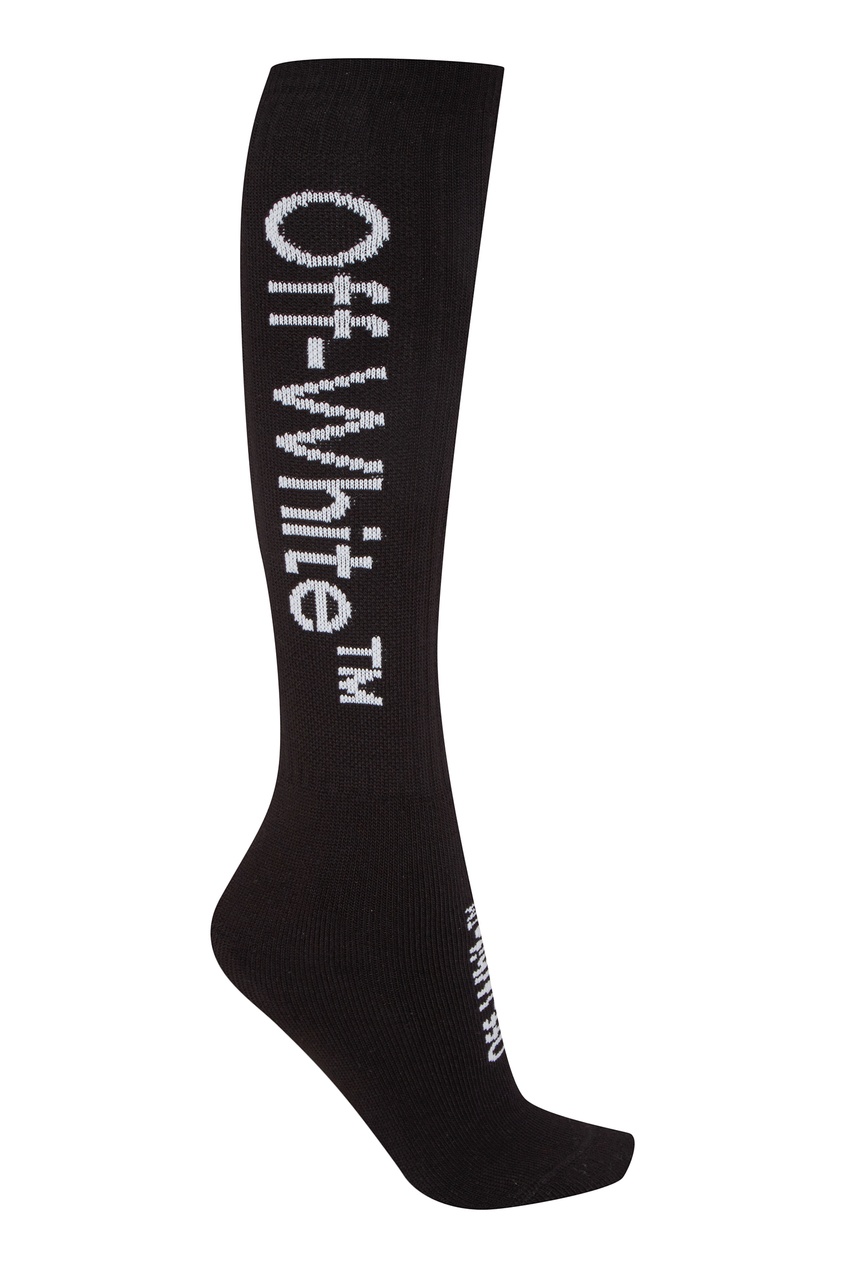 фото Черные носки с контрастным узором Off-white