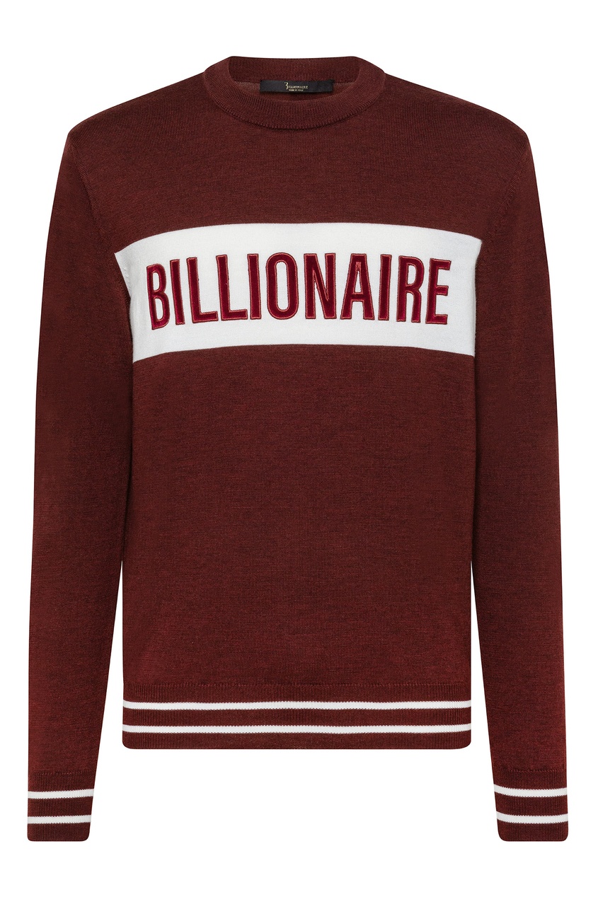 фото Красный свитер с надписью Billionaire