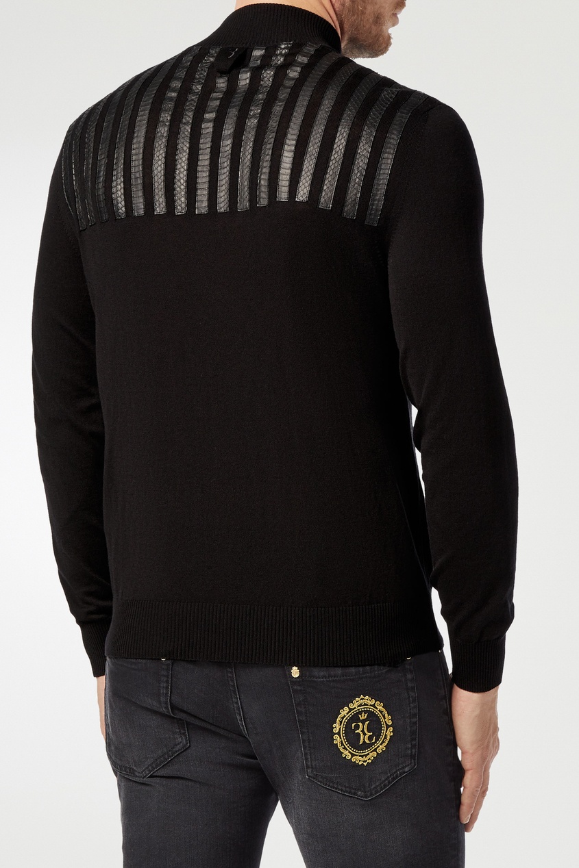 фото Черный пуловер на молнии Billionaire
