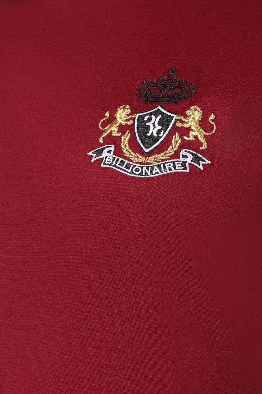 фото Бордовая футболка с логотипом billionaire