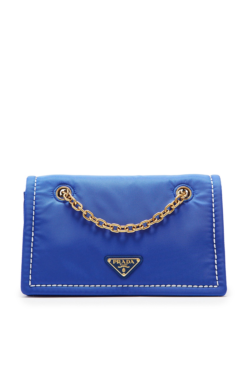 фото Синяя сумка из нейлона Prada