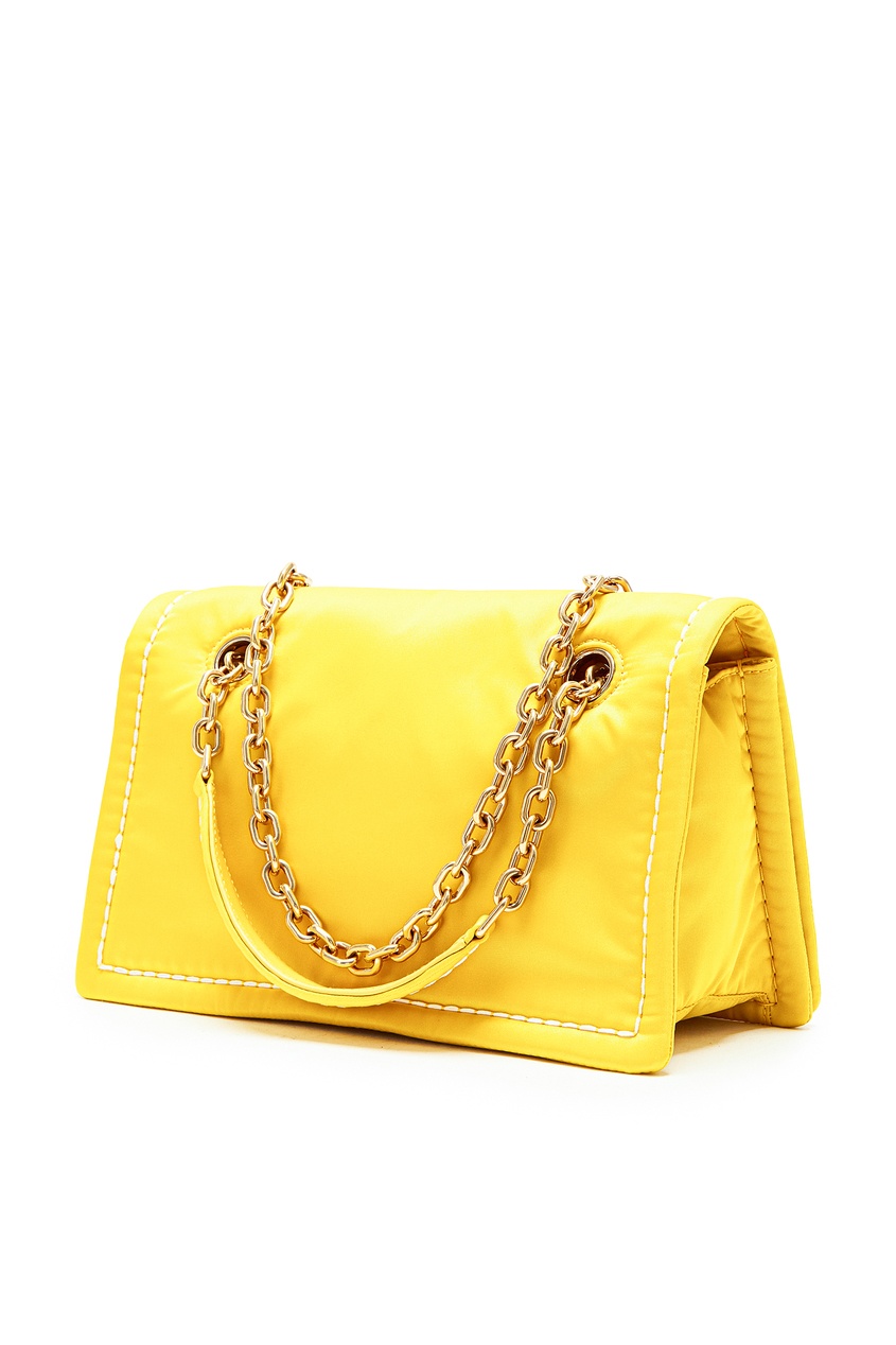 фото Желтая сумка из нейлона Prada