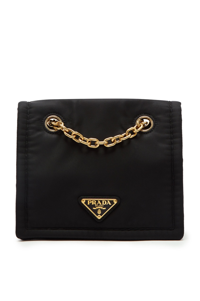 фото Текстильная черная сумка Prada