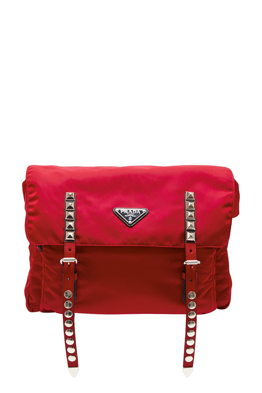 фото Красная сумка на пояс Black Nylon Prada