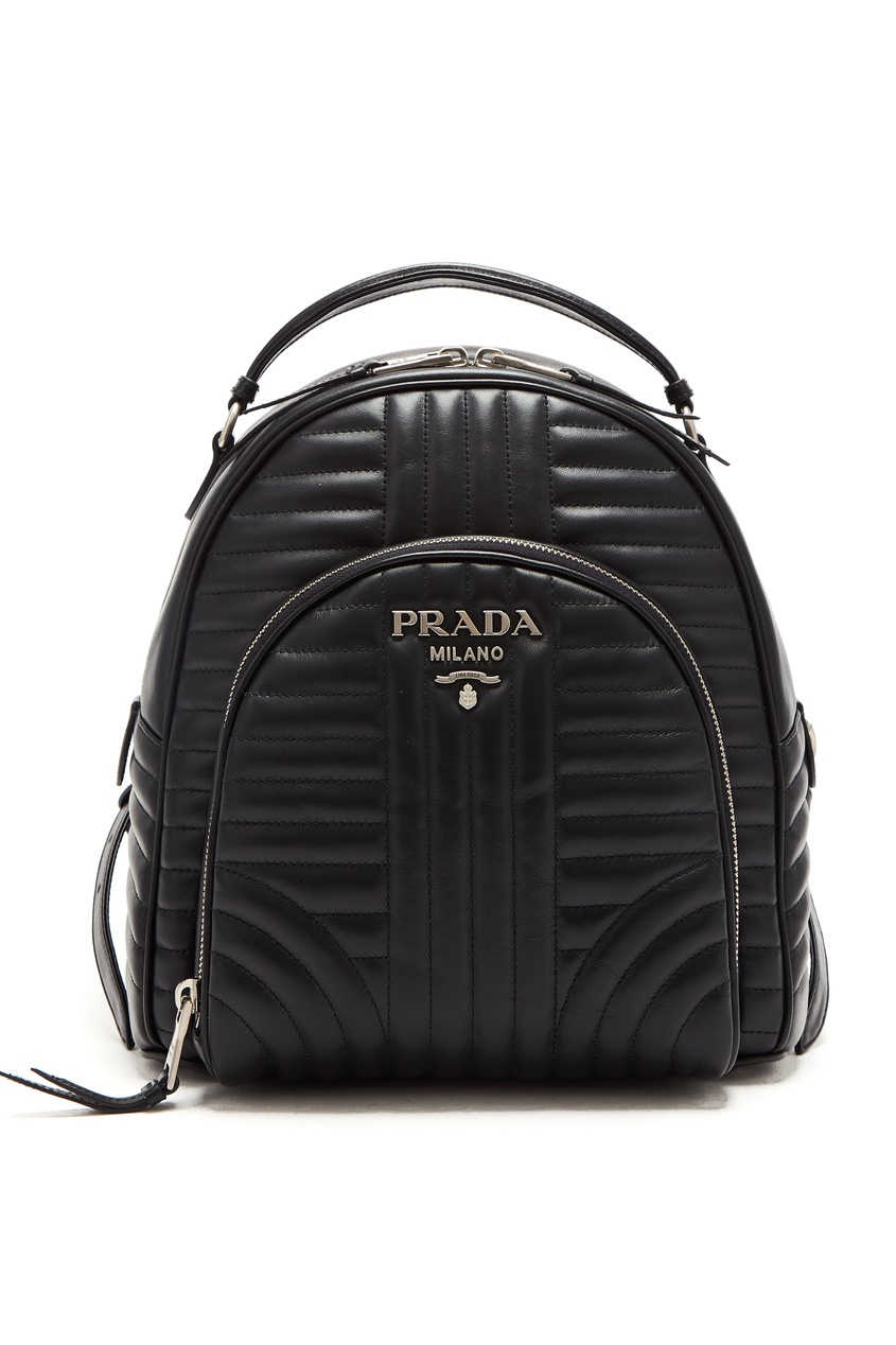 фото Черный кожаный рюкзак Diagramme Prada