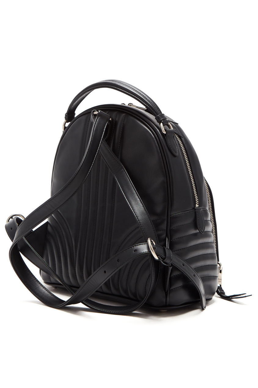 фото Черный кожаный рюкзак diagramme Prada