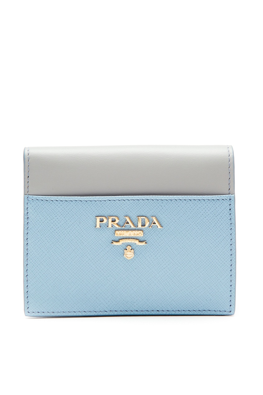 фото Двухцветный кожаный кошелек Prada
