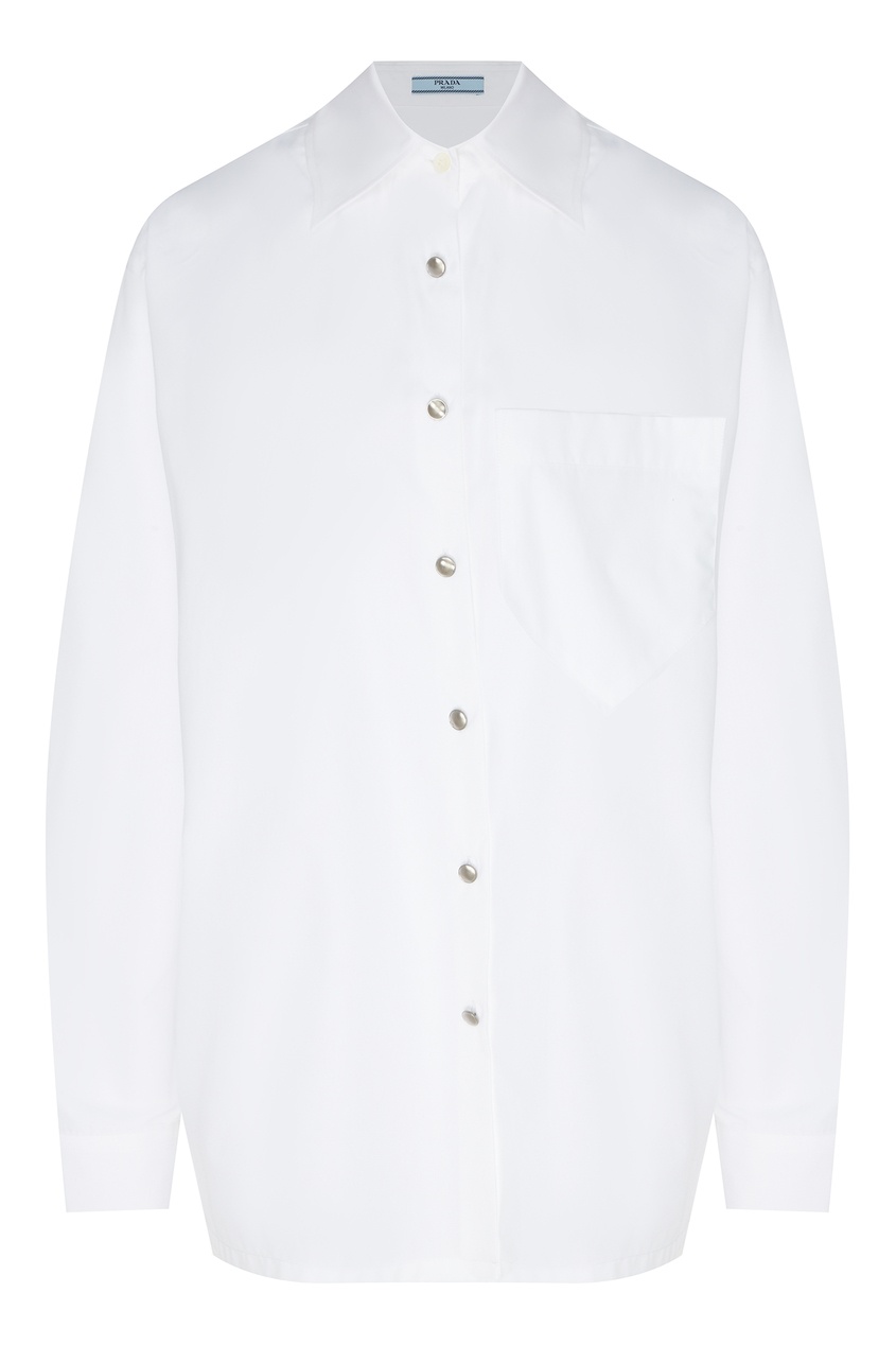фото Белая блузка с отложным воротником Prada