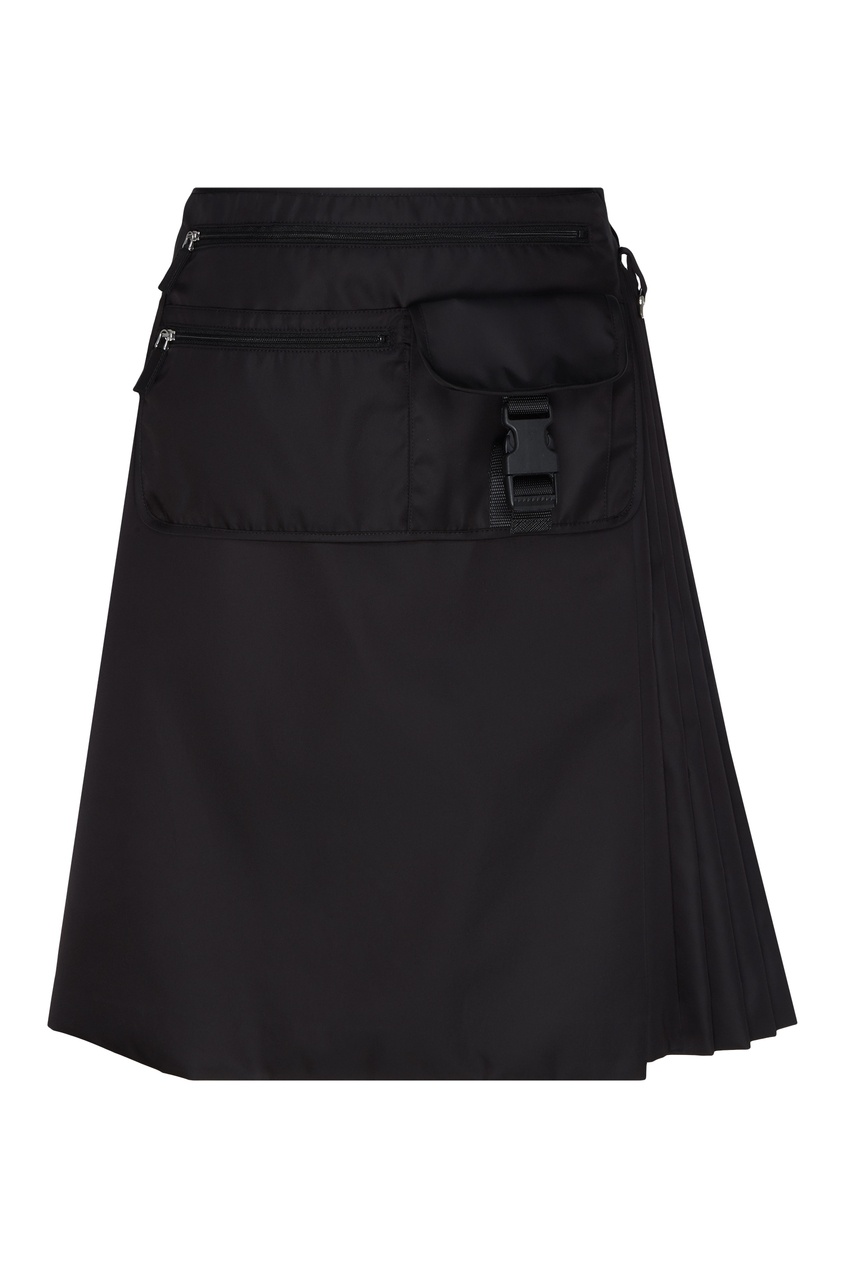 фото Черная юбка со съемной деталью Prada