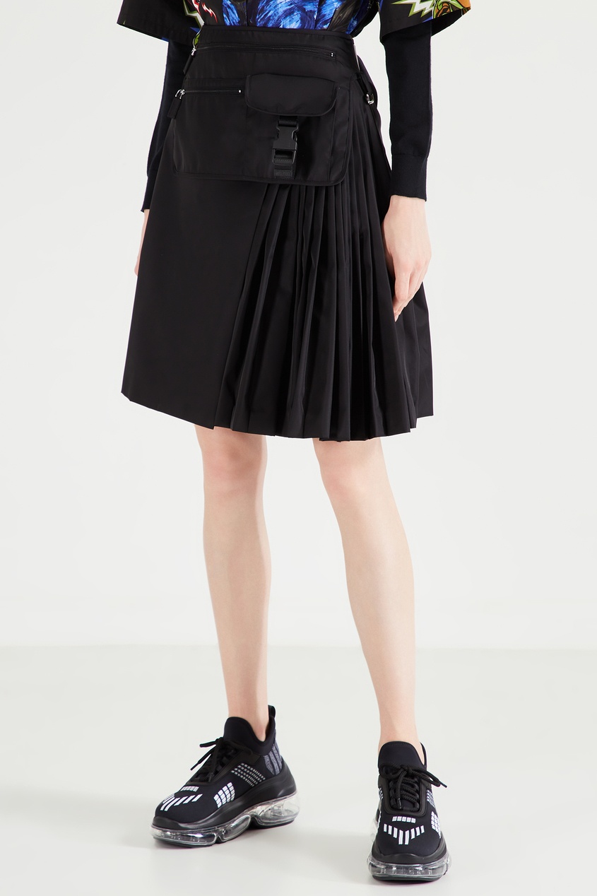 фото Черная юбка со съемной деталью Prada