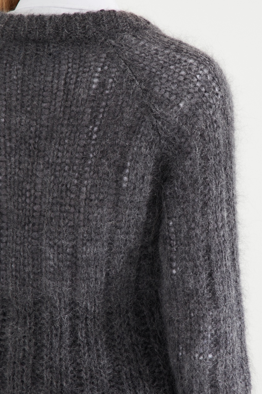 фото Серый пуловер из мохера prada