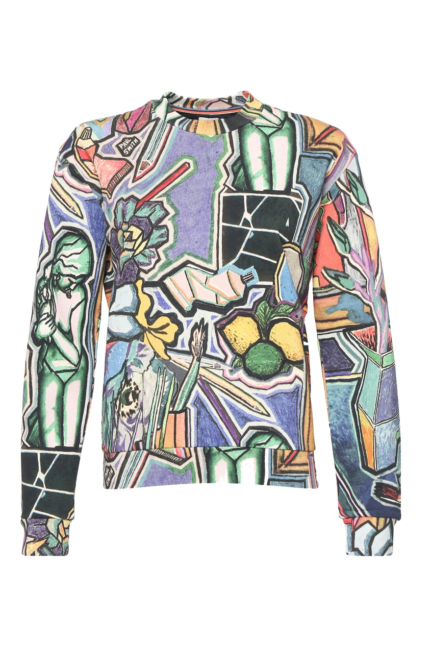 

Свитшот из хлопка с узором, Multicolor
