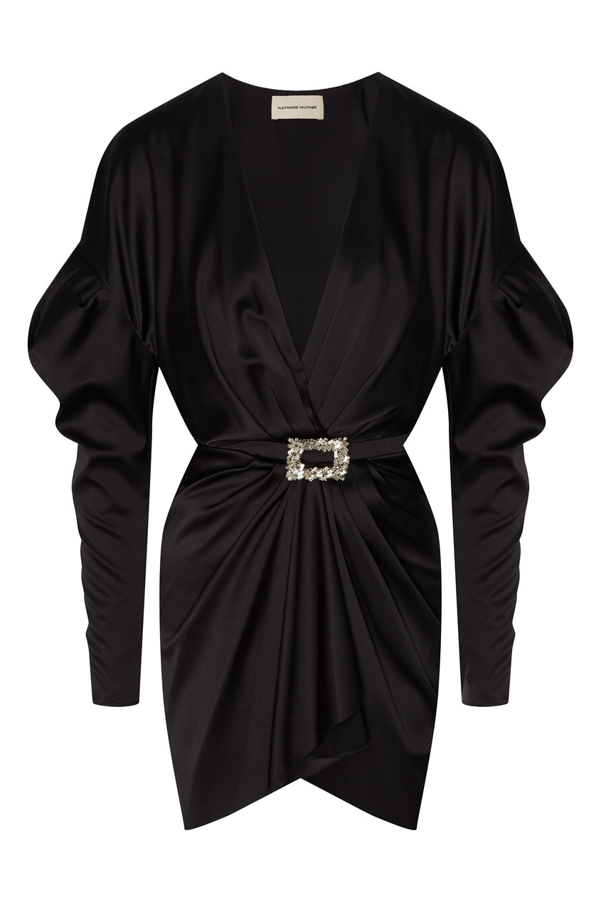 фото Черное платье с объемными рукавами alexandre vauthier