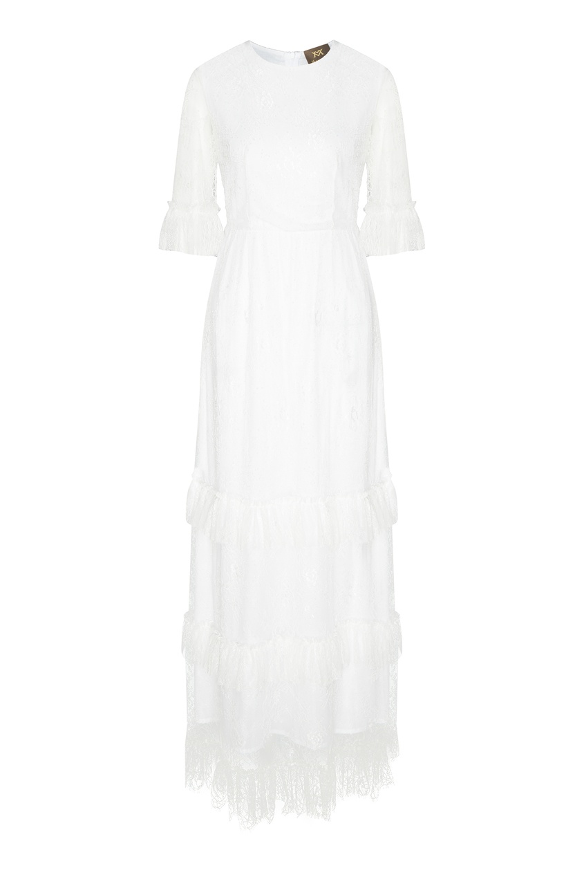 фото Белое платье с воланами venera m.