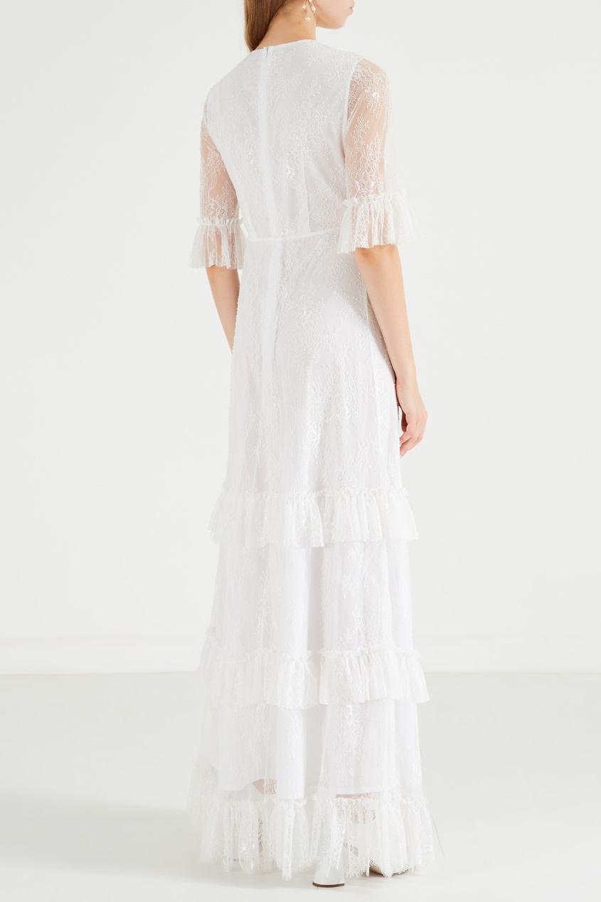 фото Белое платье с воланами venera m.