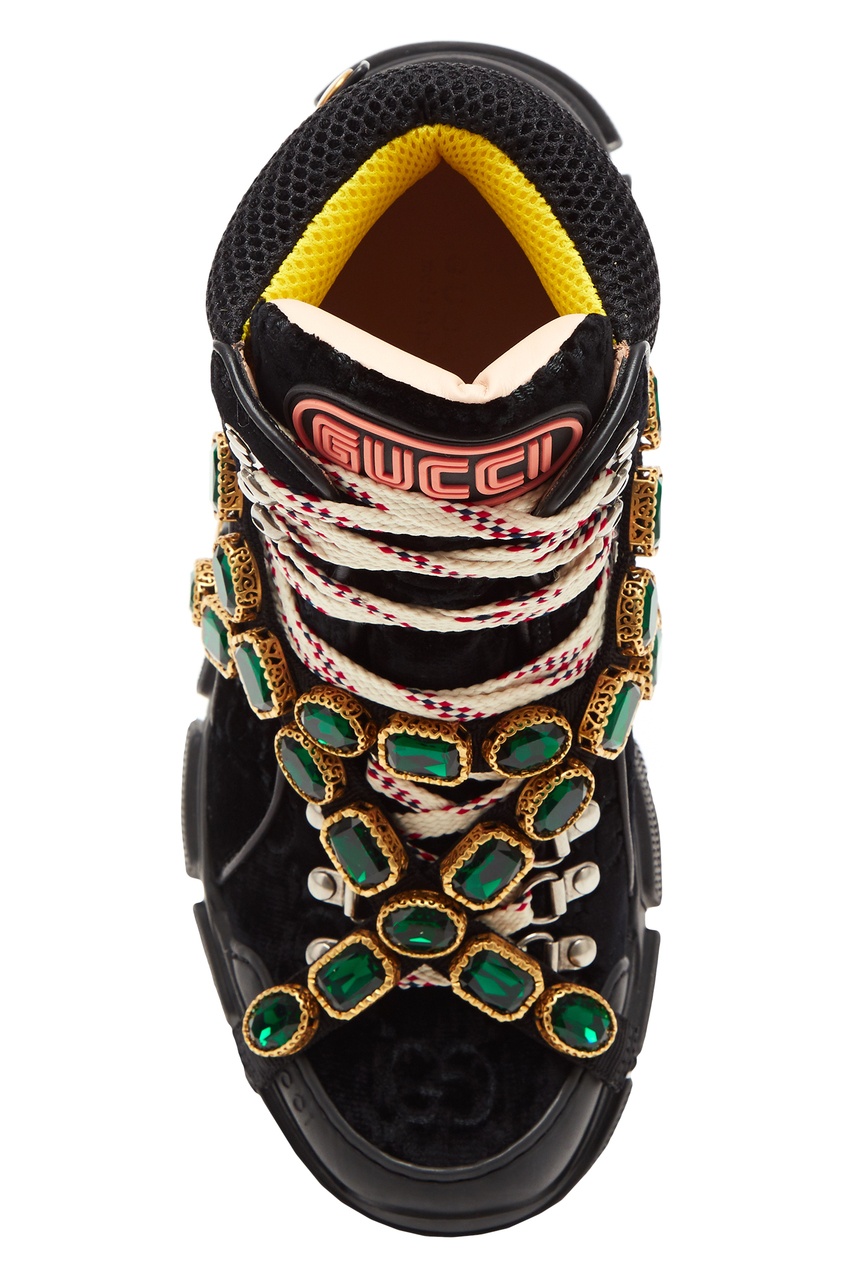 фото Бархатные ботинки Flashtrek Gucci