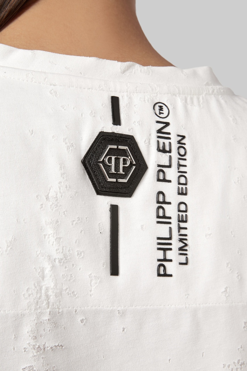фото Платье-футболка с логотипом и потертостями Philipp plein
