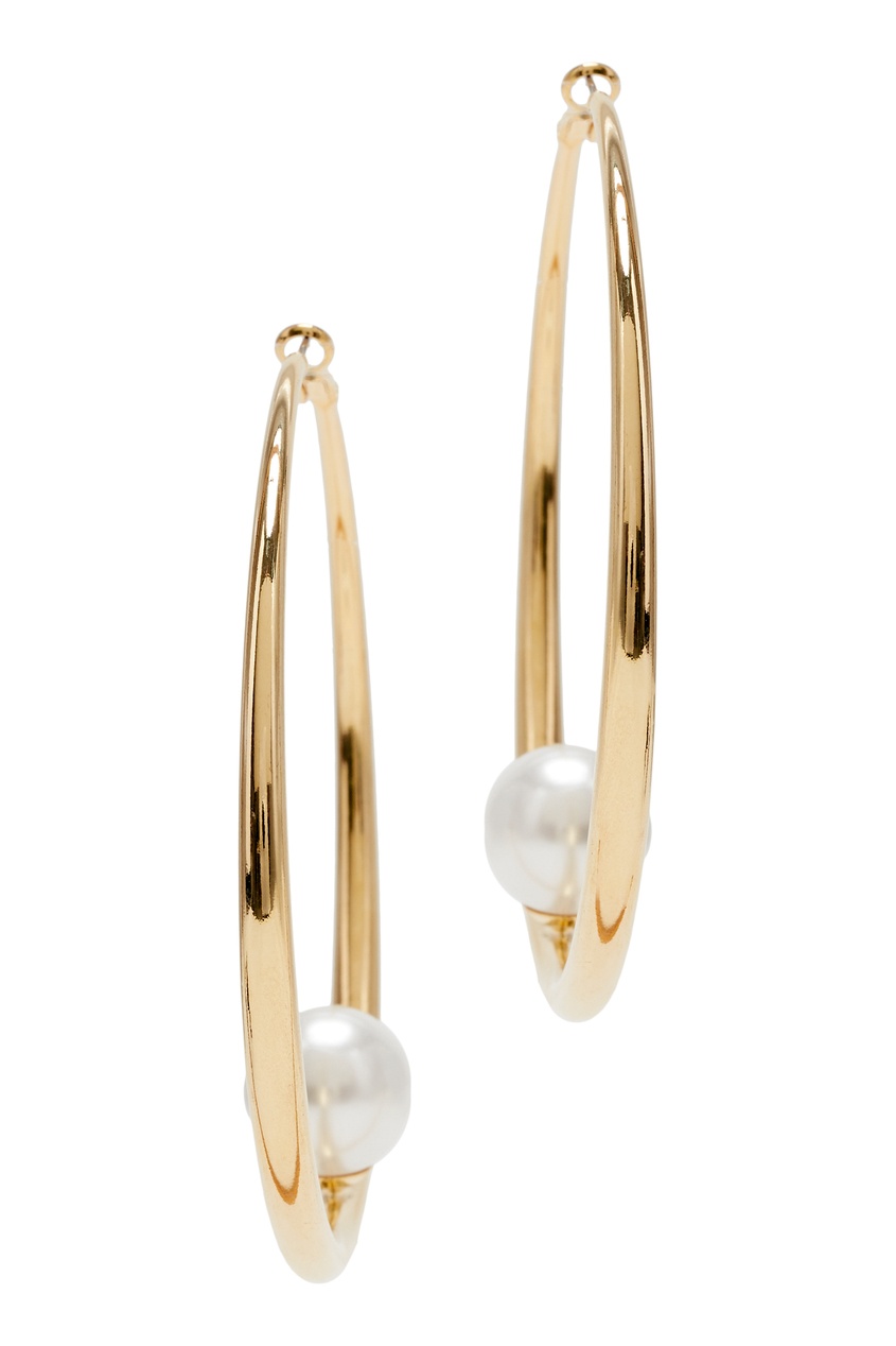 

Крупные серьги-кольца с жемчугом, Multicolor