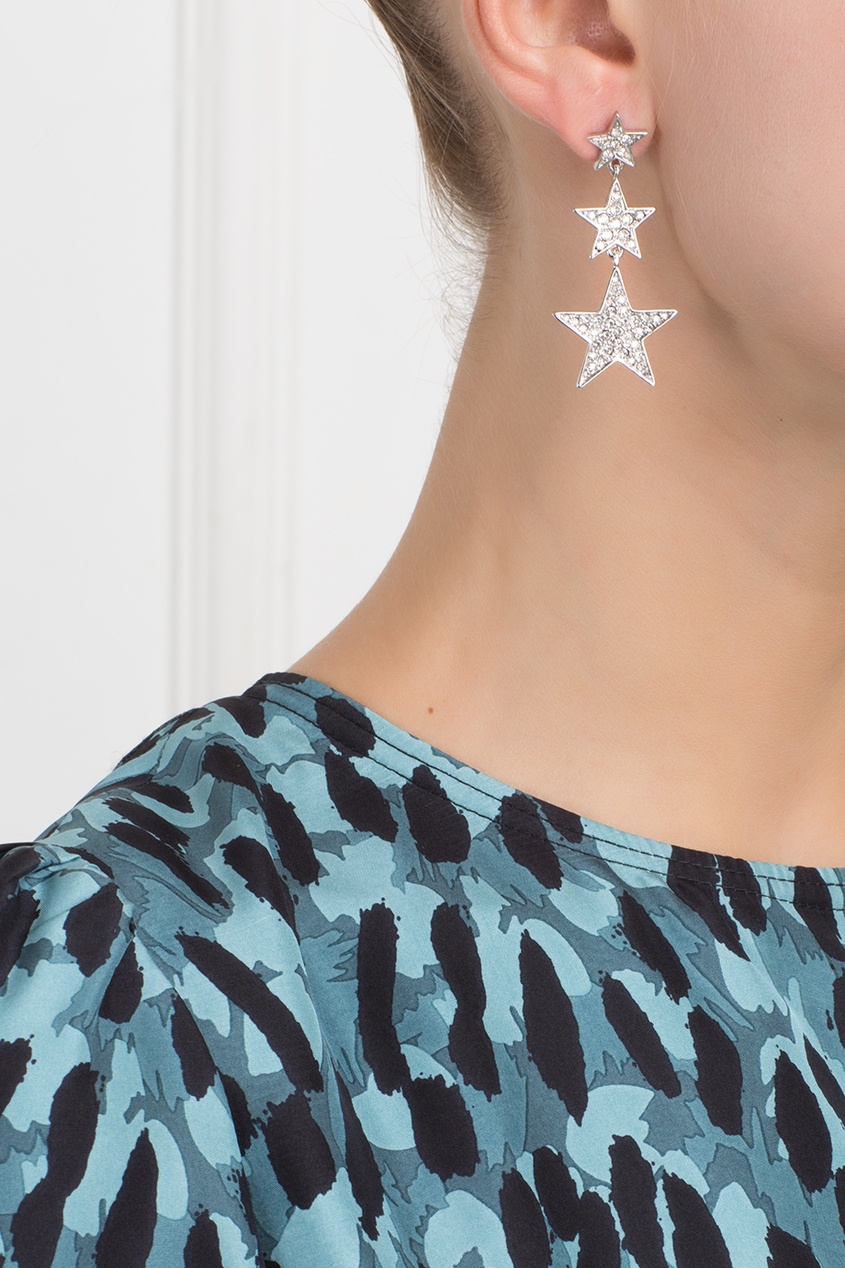 

Посеребренные серьги с кристаллами Swarovski, Серебряный, Посеребренные серьги с кристаллами Swarovski