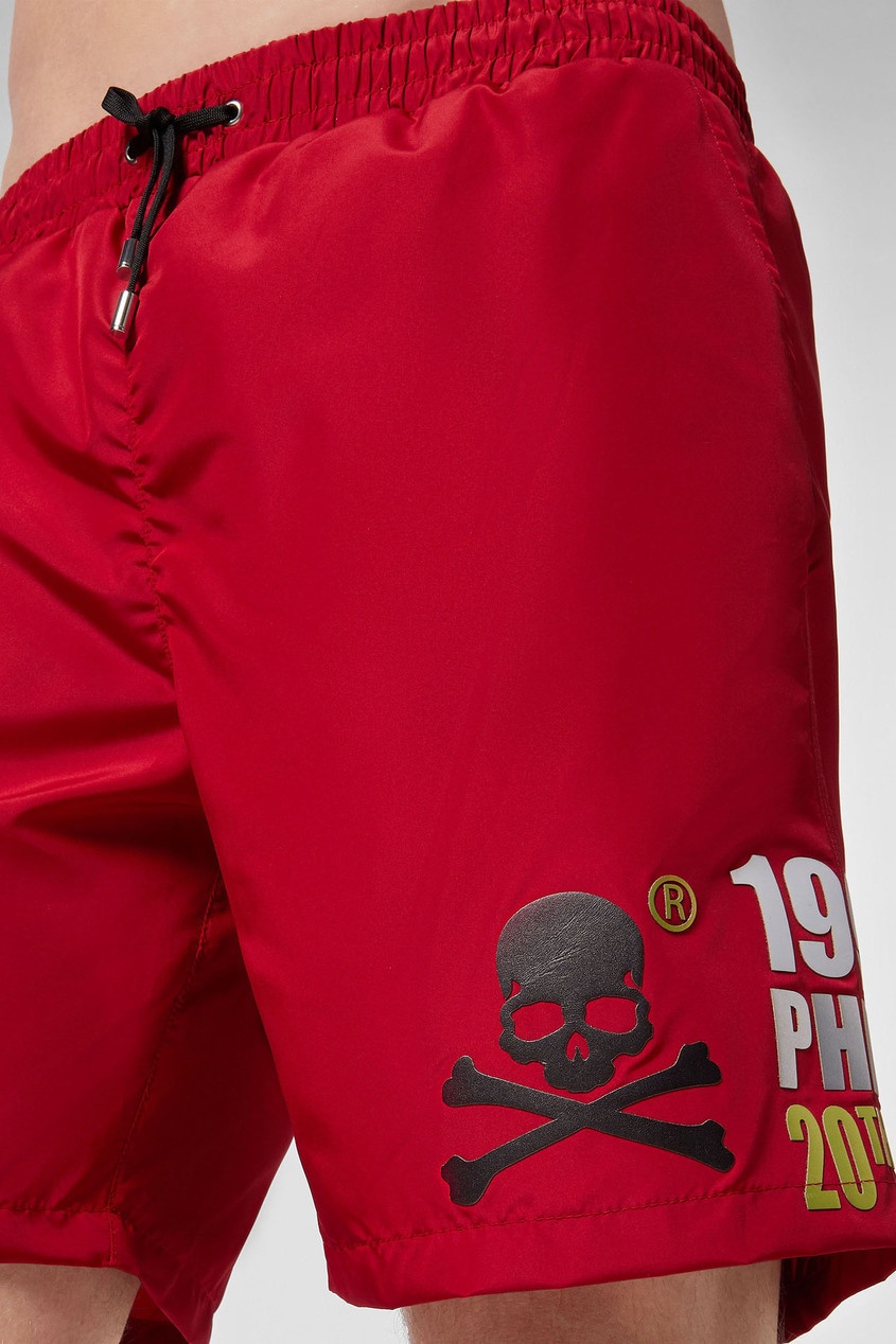 фото Красные шорты с контрастной отделкой Philipp plein
