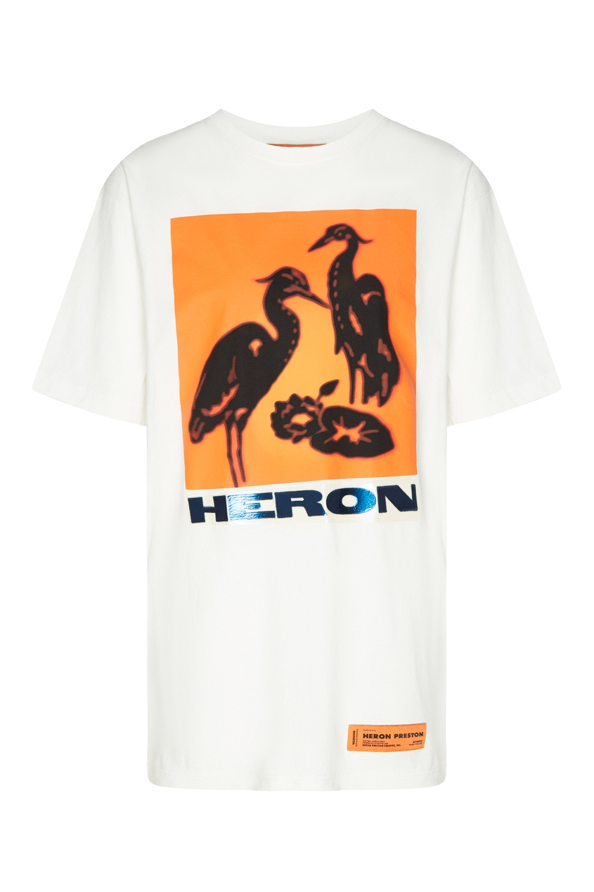 фото Белая футболка с надписью heron heron preston