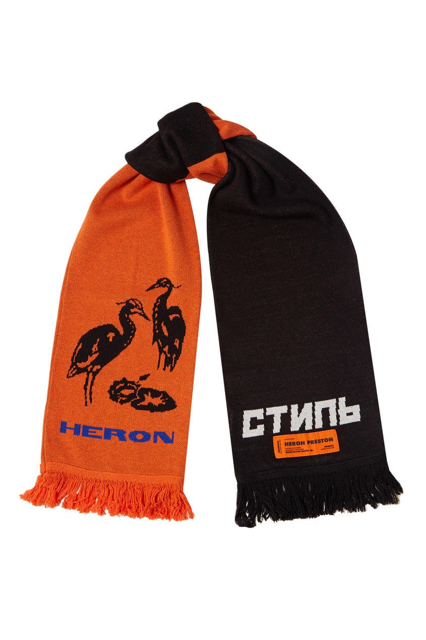 фото Шарф черного и оранжевого цвета Heron preston