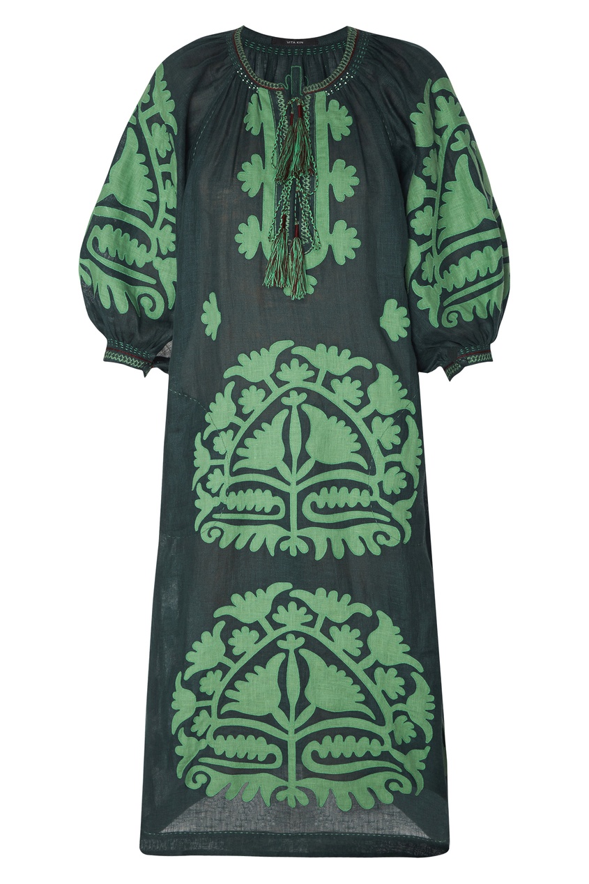 фото Льняное платье siam зеленого цвета vita kin