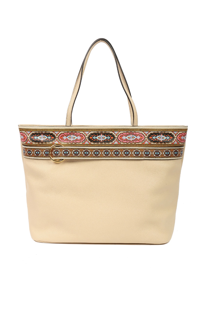 фото Бежевая сумка-шоппер с орнаментами Etro