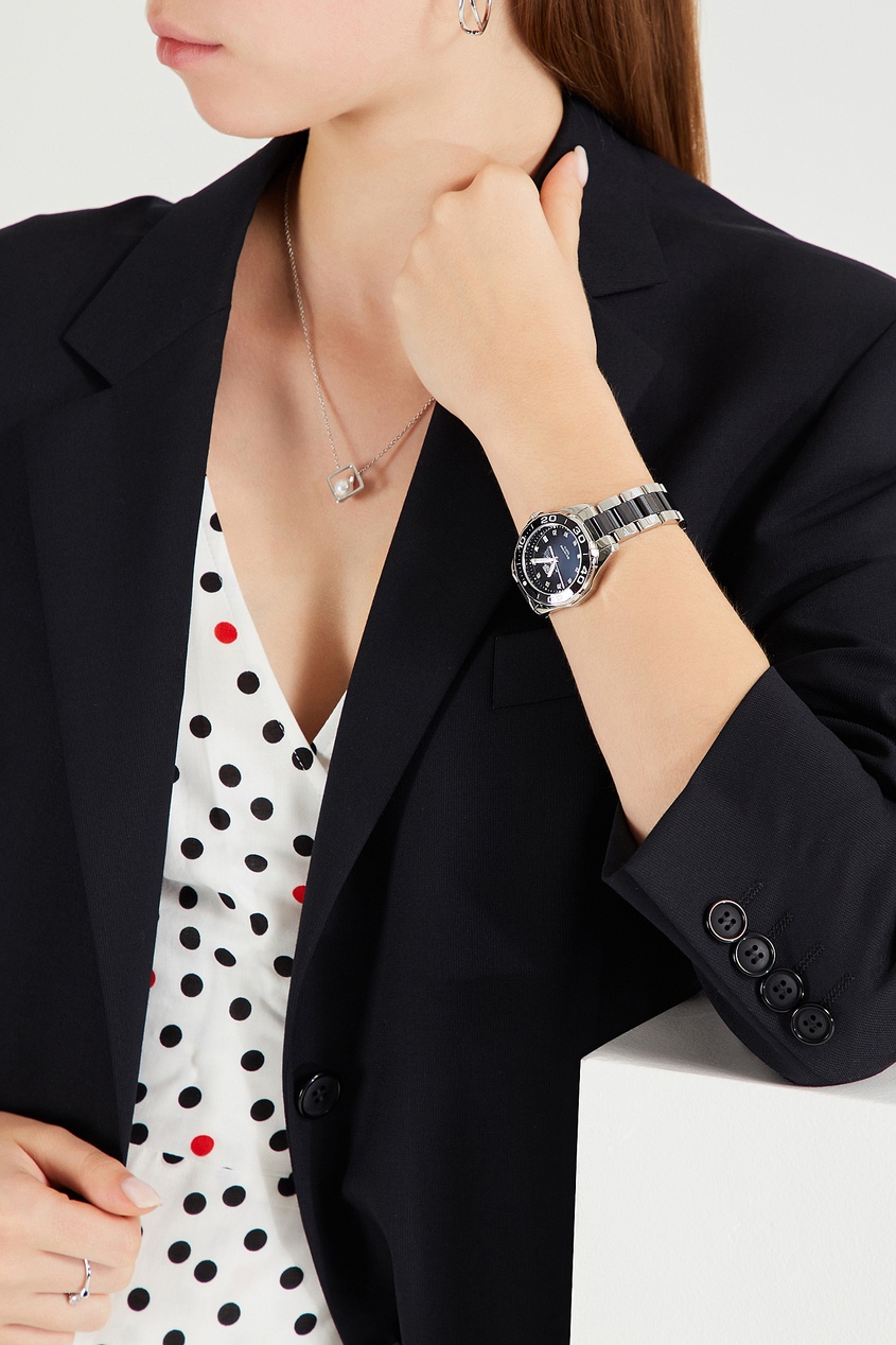 фото AQUARACER Кварцевые женские часы с черным циферблатом Tag heuer