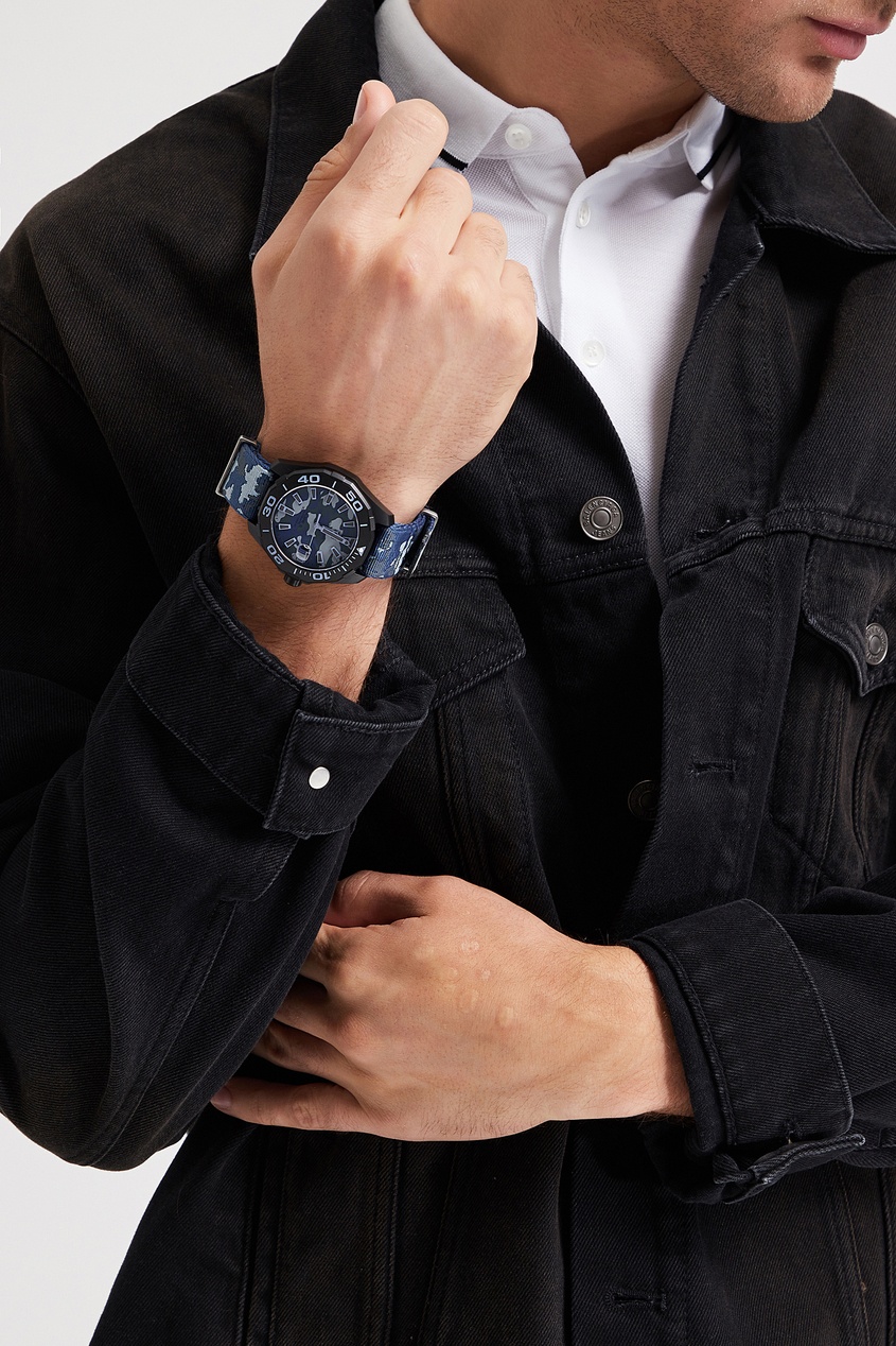 фото Aquaracer calibre 5 автоматические мужские часы с камуфляжным ремешком tag heuer