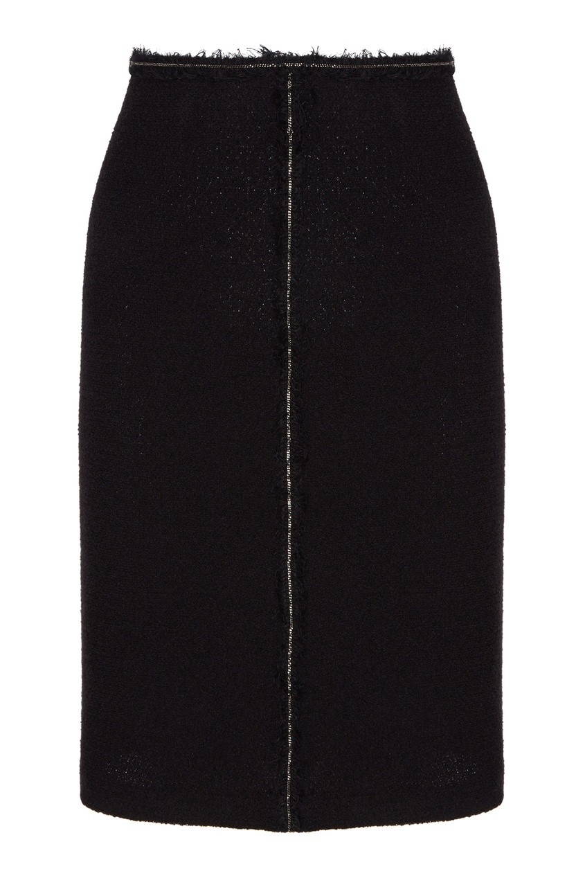 фото Черная юбка с блестящей отделкой st. john