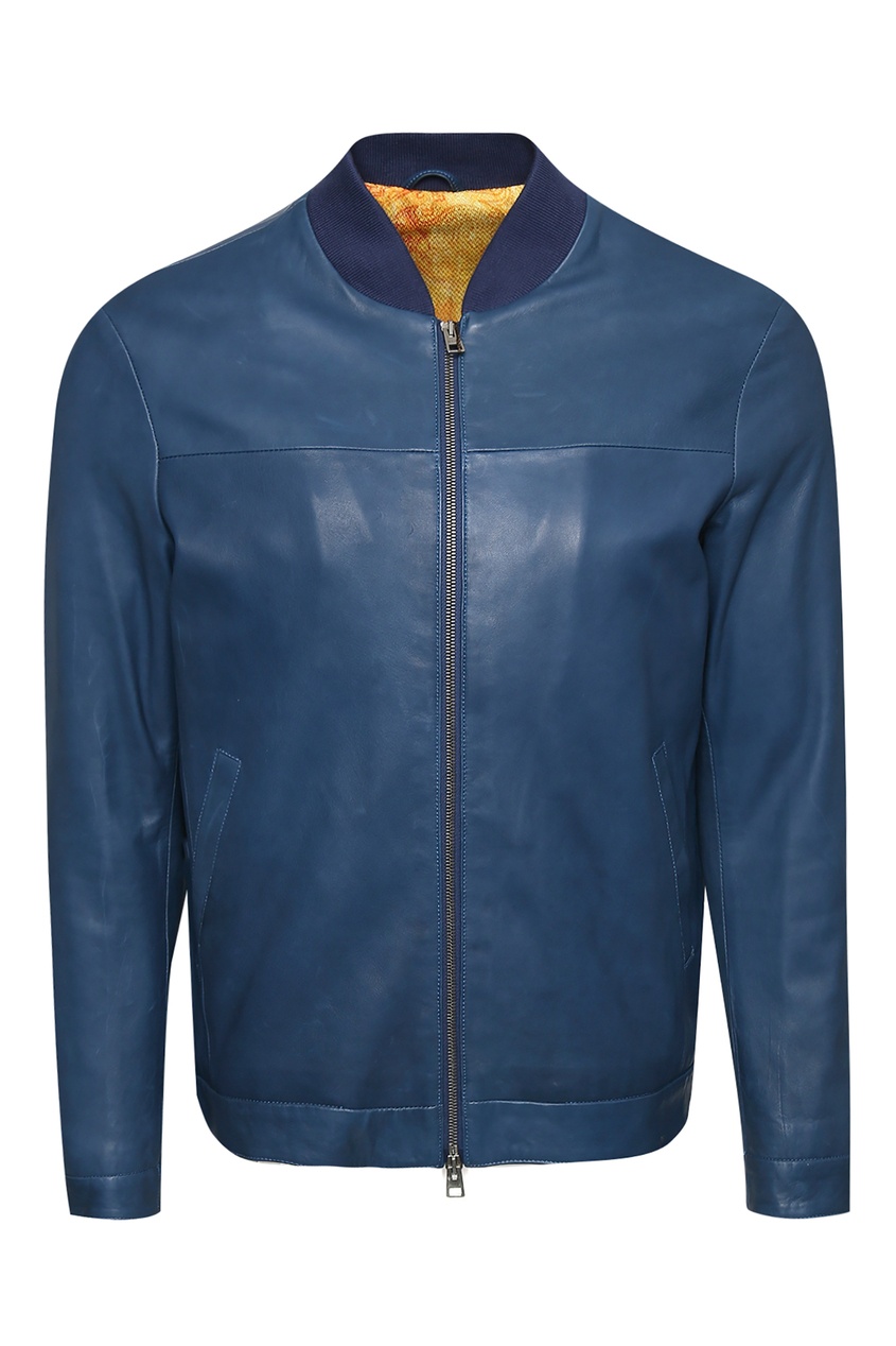 фото Синяя кожаная куртка Etro
