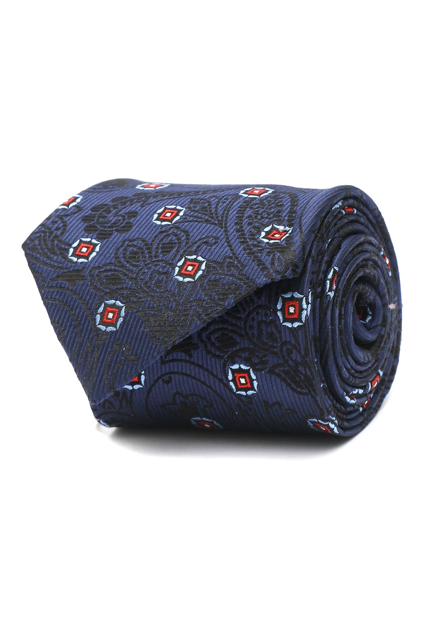 фото Синий галстук с комбинированным узором Etro