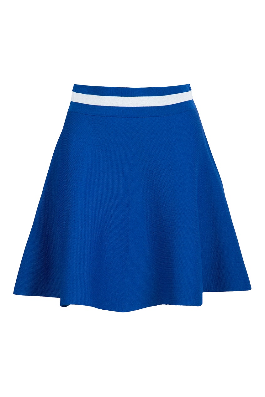 фото Синяя расклешенная мини-юбка pinko