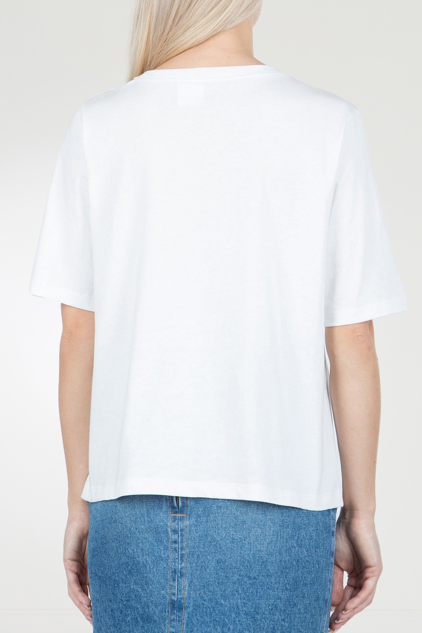 фото Белая футболка с контрастной отделкой Pinko