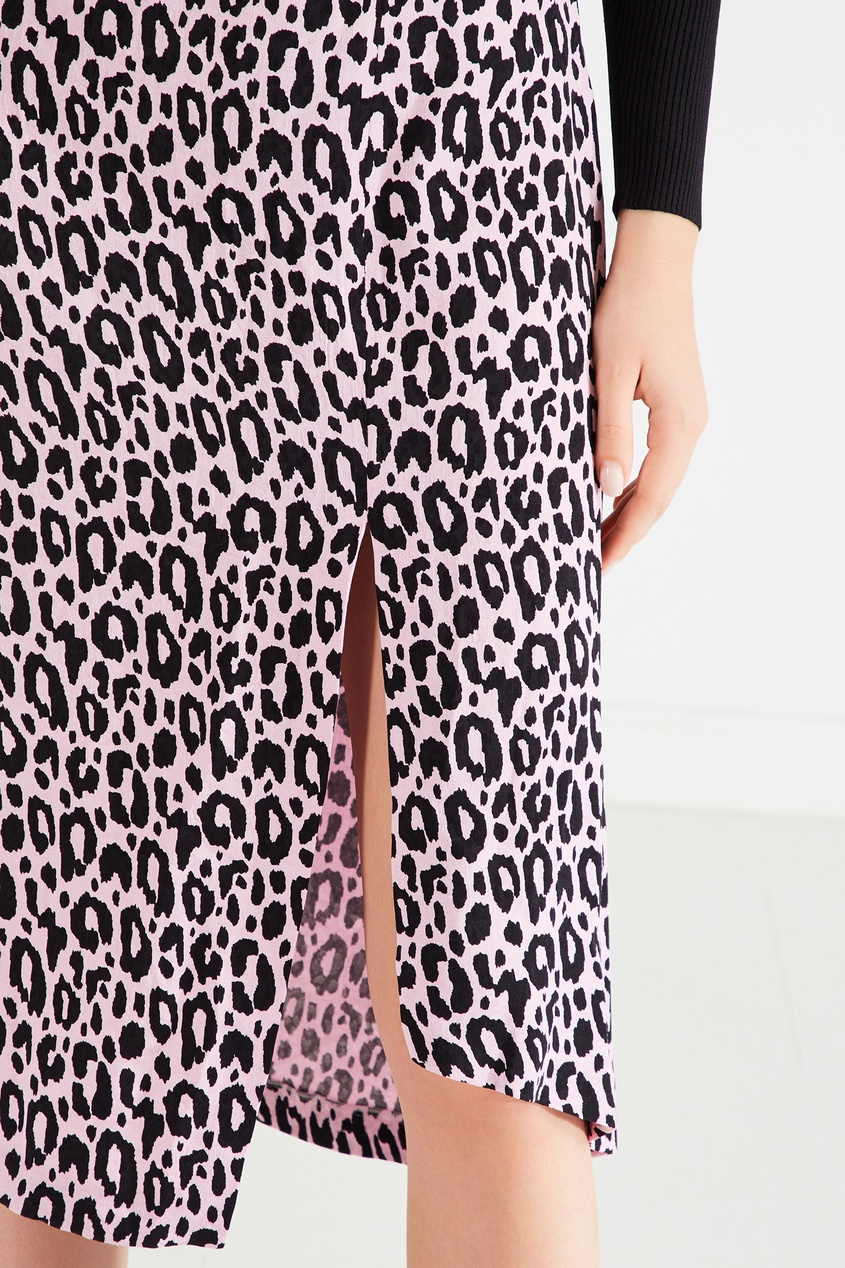 фото Розовая юбка с леопардовым принтом maje