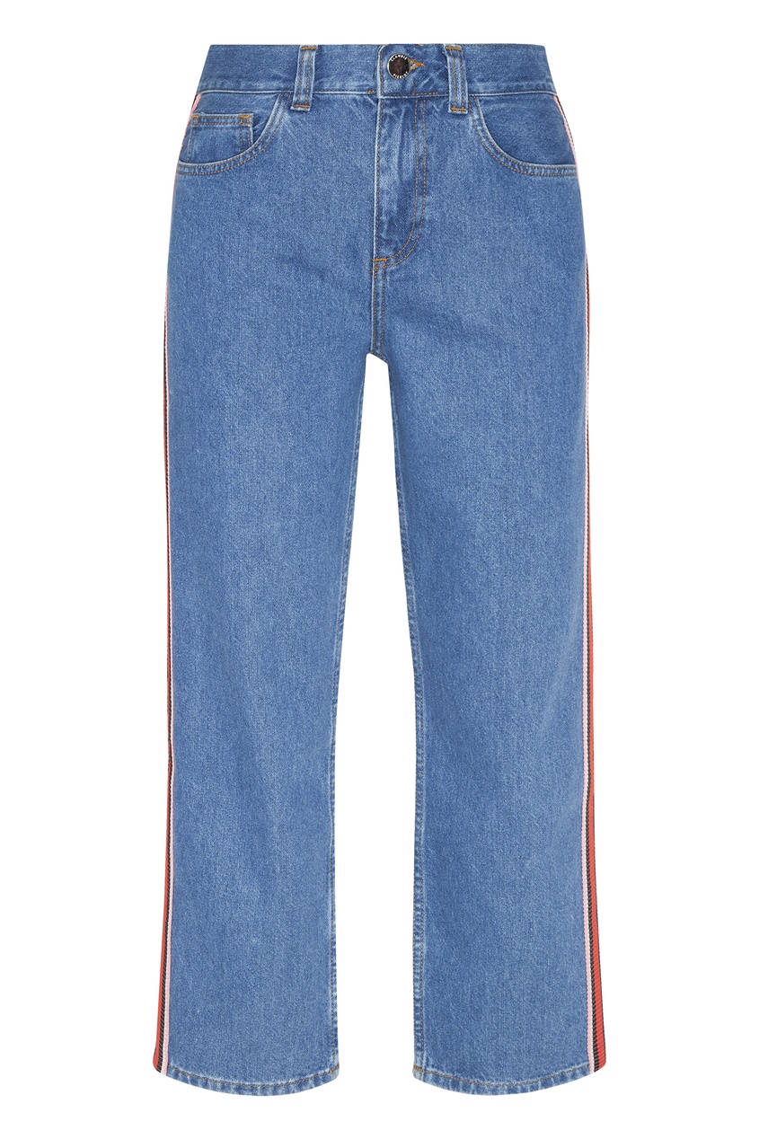 Укороченные джинсы  - синий цвет