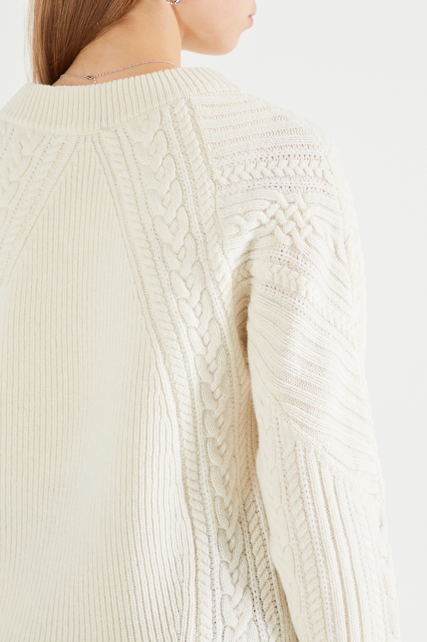 фото Белый пуловер с фактурным узором Claudie pierlot