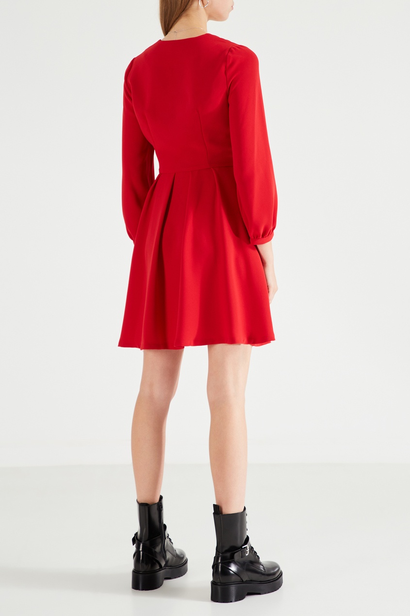 фото Красное платье с поясом claudie pierlot