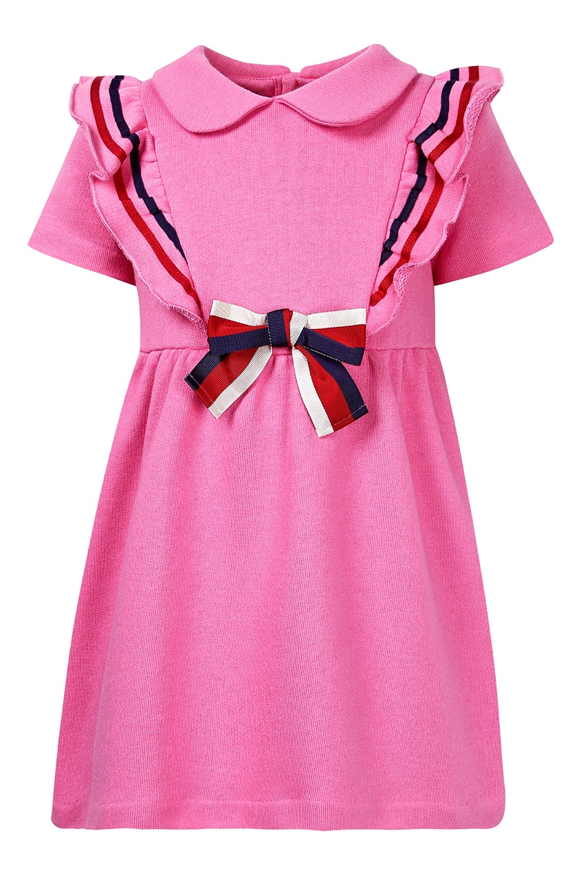фото Розовое платье с цветной отделкой gucci