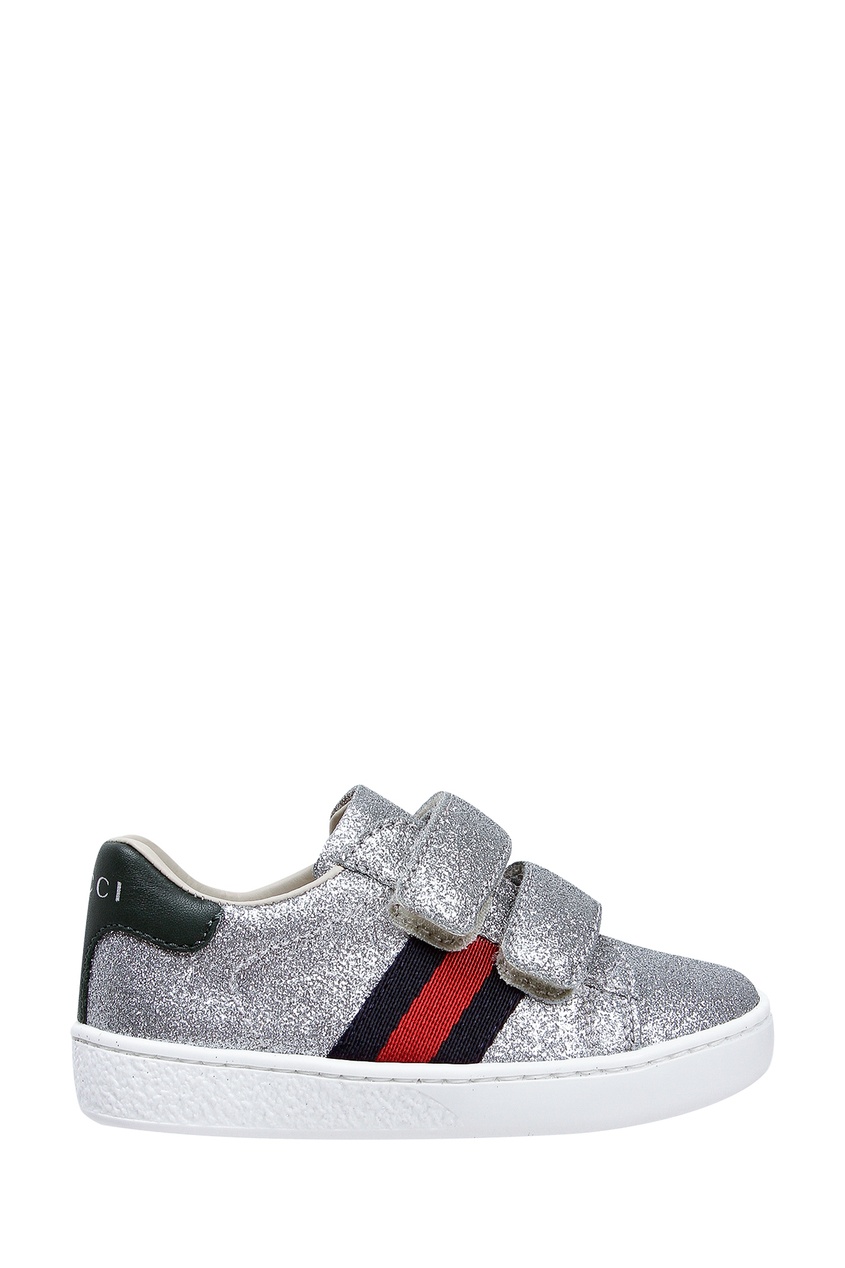 фото Серебристые кеды с отделкой Gucci kids