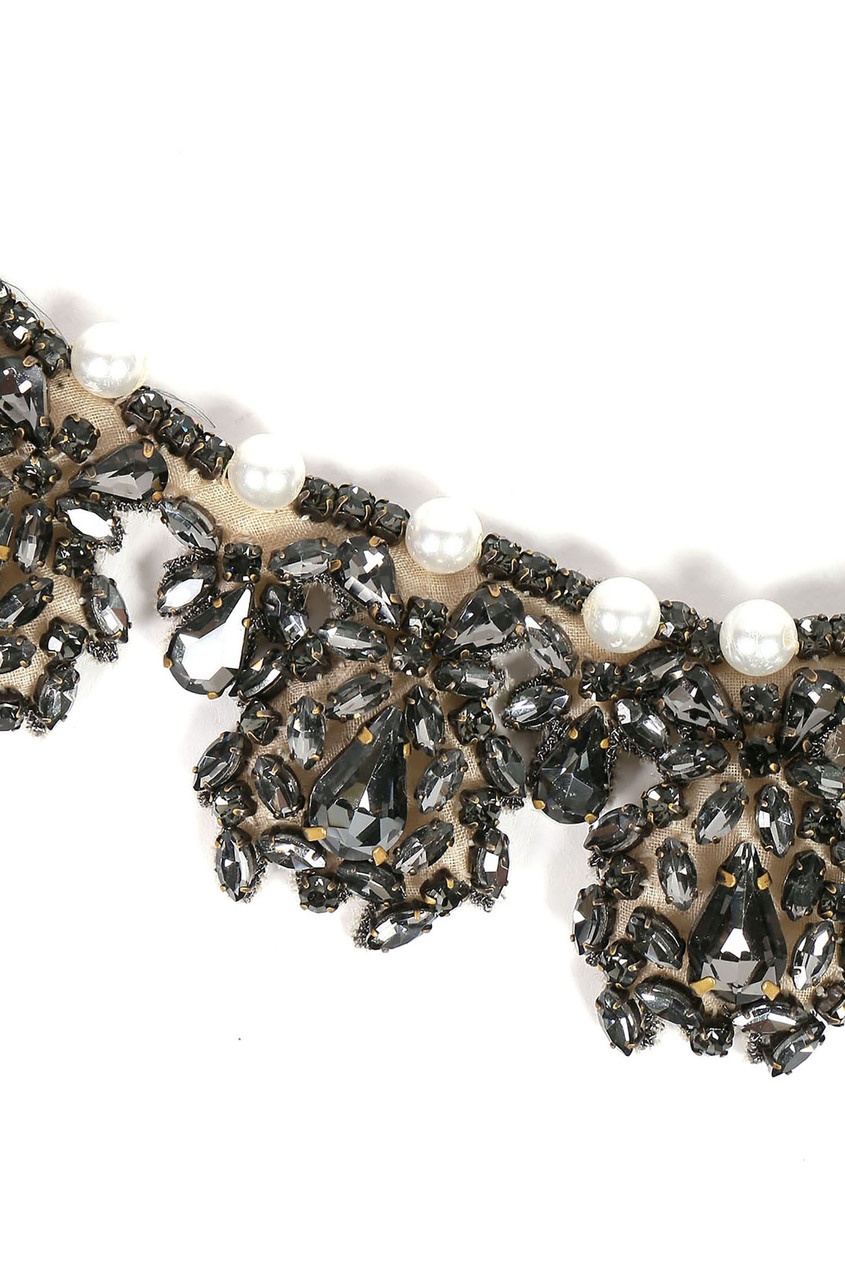 фото Плетеное ожерелье с дымчатыми кристаллами Etro