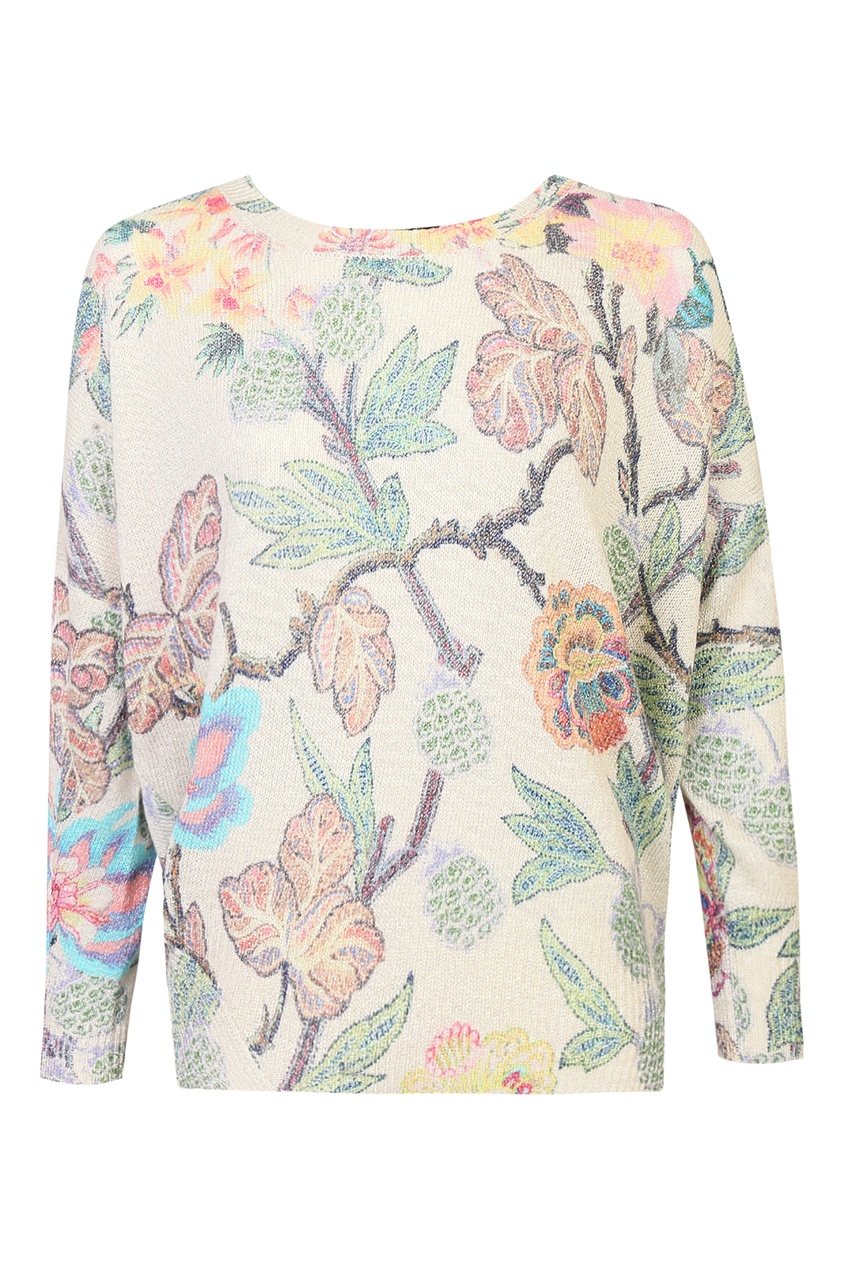 

Бежевый джемпер оверсайз с рисунками, Multicolor